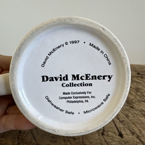 Vintage Cat Hammock Nap David McEnery Coffee Mug 1997 Adorable Collectible - Picture 6 of 9